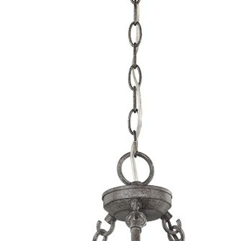 Candle Style Three Light Metal Dimmable Chandelier - Ash Gray