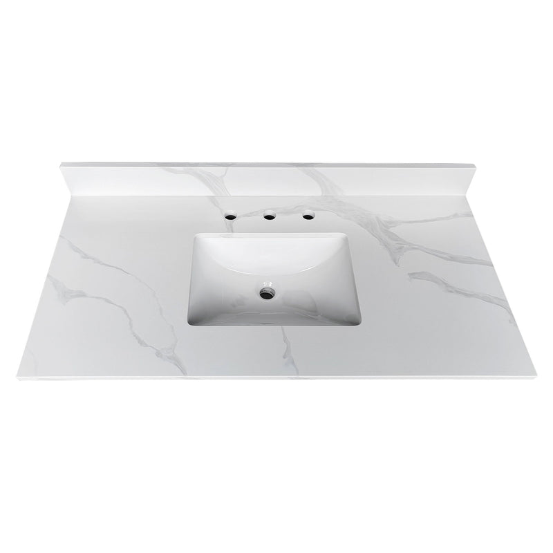 Bathroom Vanity Top With Undermount Sink, 3 Pre Drilled Holes