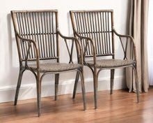 Load image into Gallery viewer, Rattan Slat Back Dining Arm Chairs (Set of 2) - Natural
