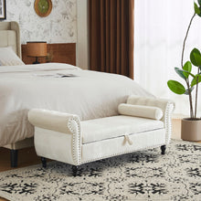Load image into Gallery viewer, Luxurious Velvet Multifunctional Storage Ottoman Bench With Pillow
