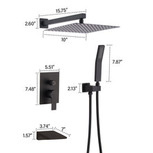 Load image into Gallery viewer, Modern 10" Wall Mounted Rainfall Shower Head System
