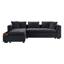 Load image into Gallery viewer, Modern L Shaped Sectional Sofa With Upholstery And Wooden Storage
