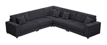 Load image into Gallery viewer, Oversized  Length117.2&#39;&#39;*Width 117.2&#39;&#39; Modular Sectional Sofa Couches Set ,Corduroy Upholstered Deep Seat Comfy Sofa For Living Room,Dark Gray
