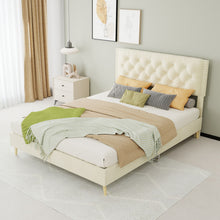 Load image into Gallery viewer, Upholstered Bed With Tufted Headboard
