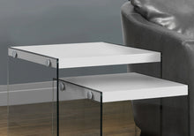 Load image into Gallery viewer, Accent Nesting Table Clear Tempered Glass For Living Room (Set of 2)
