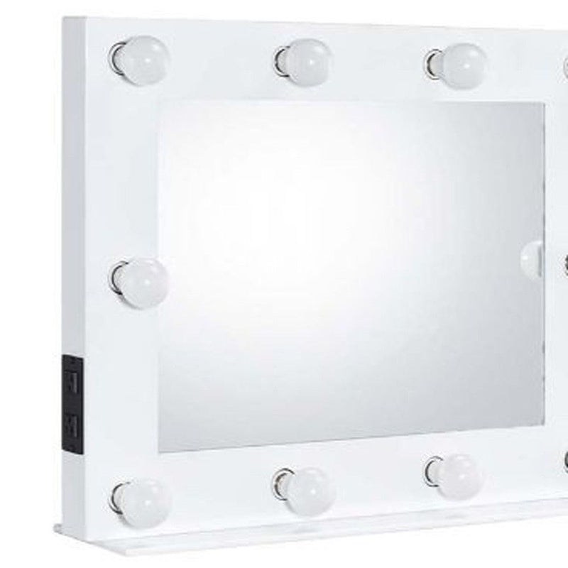 26" Metal Framed Mounted Accent Mirror - White