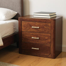 Load image into Gallery viewer, 18" Solid Wood Three Drawer Nightstand - Brown
