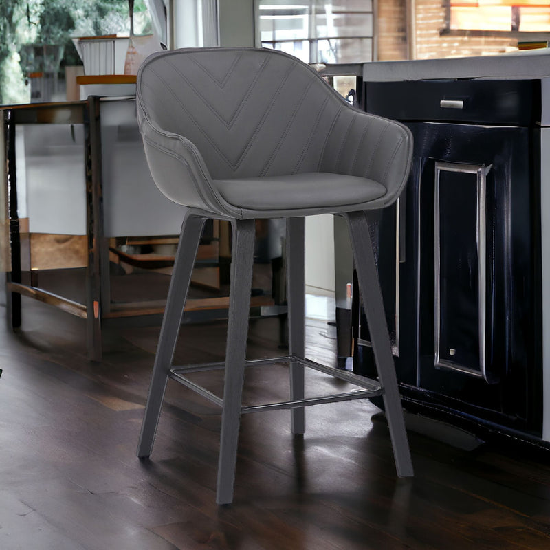 Iron Counter Height Bar Chair - Gray And Black