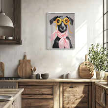 Load image into Gallery viewer, Vacation Day Puppy Wall Decor, Graphic Art Print On Wrapped Canvas - Pink / Black
