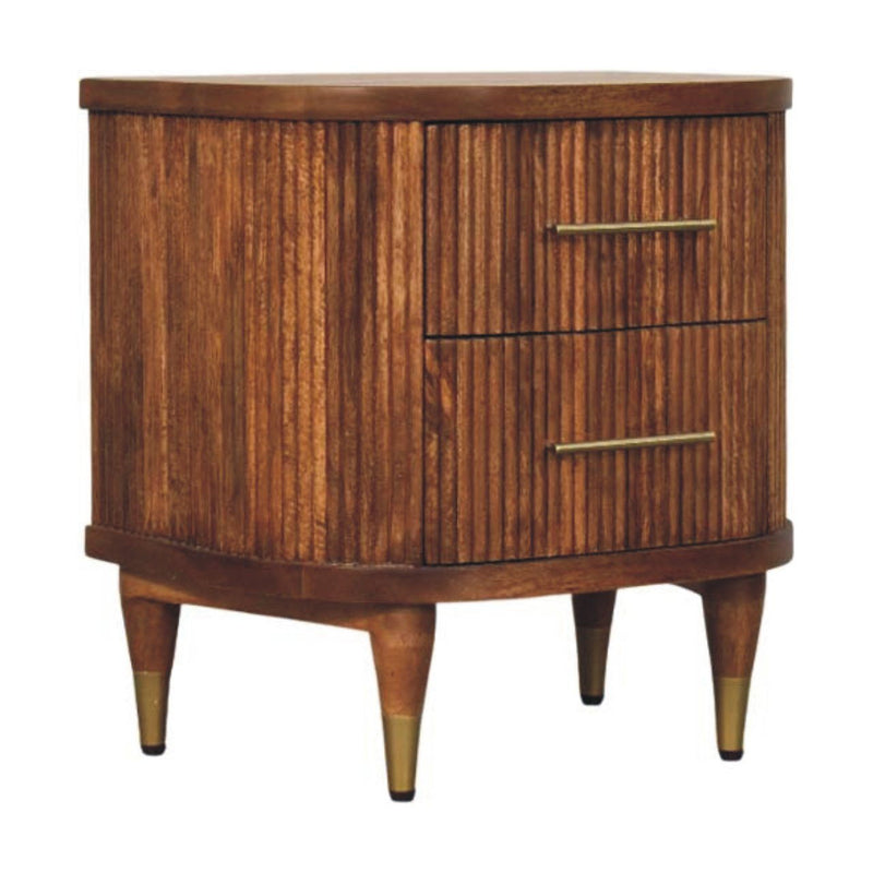22" Solid Wood 2 Drawer Nightstand - Light Brown