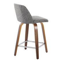 Load image into Gallery viewer, Toriano - Mid Century Modern Fixed Height Counter Stool With Swivel And Square Footrest (Set of 2)
