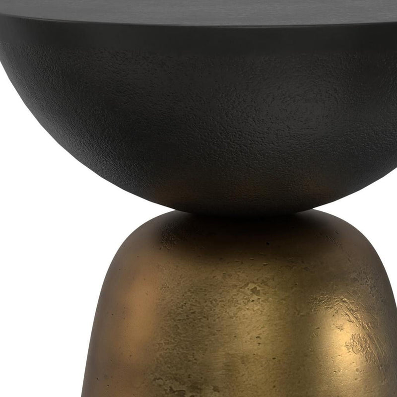 24" Aluminum Round End Table - Black