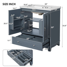 Load image into Gallery viewer, Bathroom Vanity With Sink, Cabinet With Adjustable Shelf And Drawer Divider
