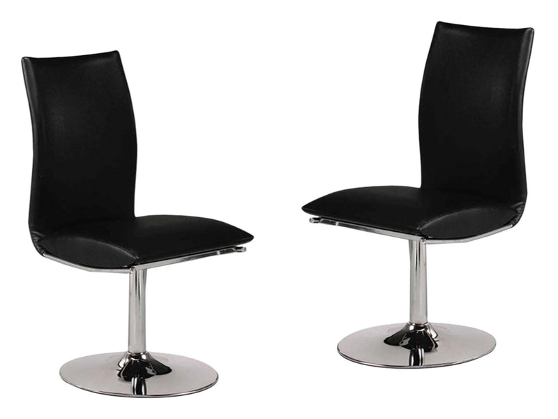 Upholstered Dining Side Chairs (Set of 2) - Black / Silver