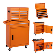 Load image into Gallery viewer, Tool Chest, 5 Drawer Rolling Tool Storage Cabinet With Detachable Top Tool Box, Liner, Universal Lockable Wheels, Adjustable Shelf, Locking Mechanism, Metal Tool Cart For Garage Workshop
