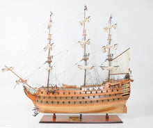 Load image into Gallery viewer, Hand Painted Model Boat Tabletop Sculpture (401840) - Brown
