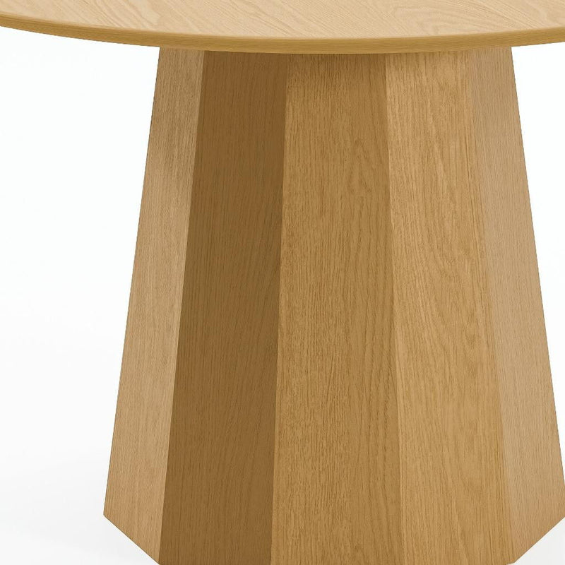 Wooden Pedestal Base Round Top Dining Table - Natural