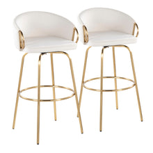 Load image into Gallery viewer, Claire - Contemporary / Glam Fixed Height Bar Stool (Set of 2) Round Footrest (Set of 2)
