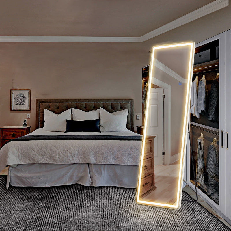 64" Freestanding Frameless Standing Mirror - Gold