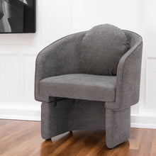Load image into Gallery viewer, Fabric Barrel Chair And Toss Pillow - Gray
