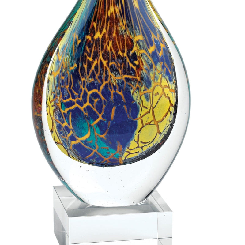 Murano Modern Abstract Tabletop Sculpture (376083) - Blue / Yellow