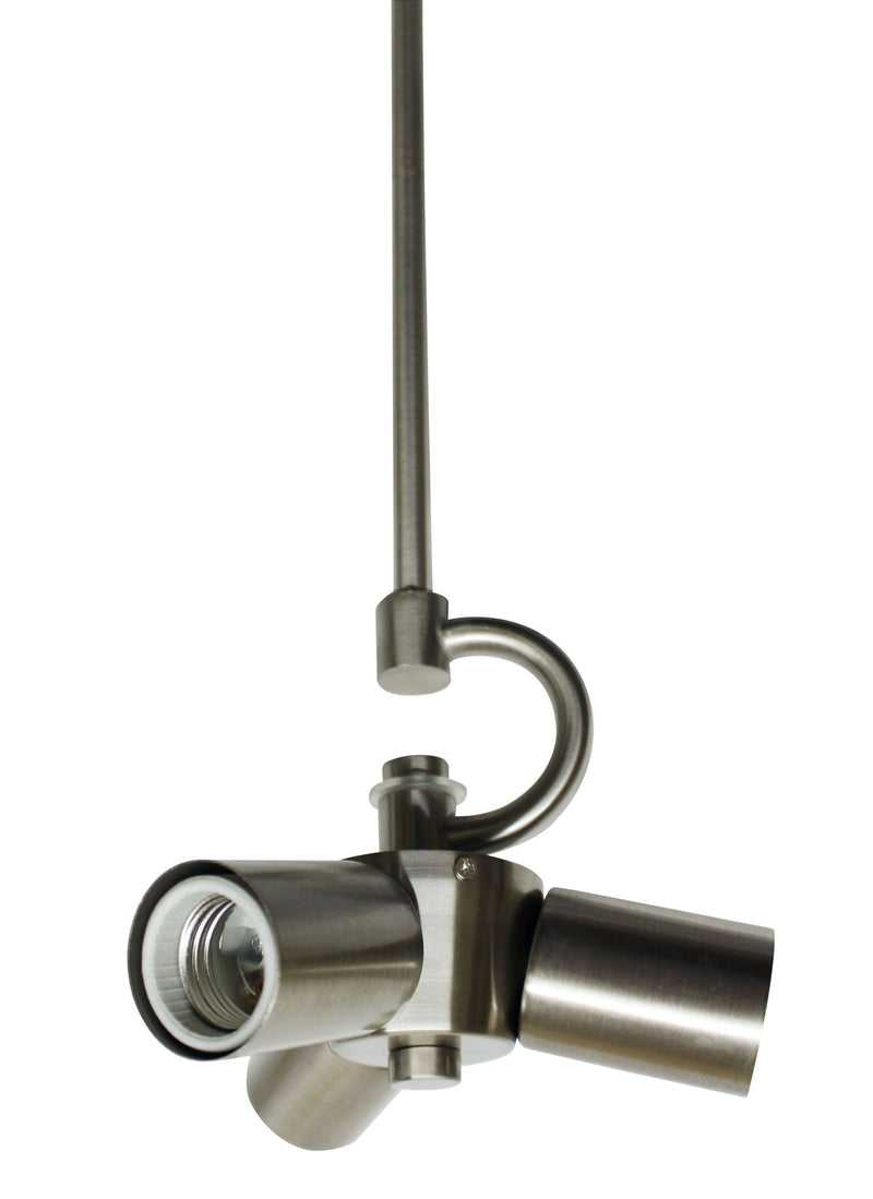 Bulb Three Light Metal Chandelier - Nickel