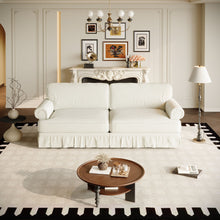 Load image into Gallery viewer, Luxuriously Comfortable Cloud Couch Sofa With Elegant Rolled Arms &amp; Pleated Skirt Design
