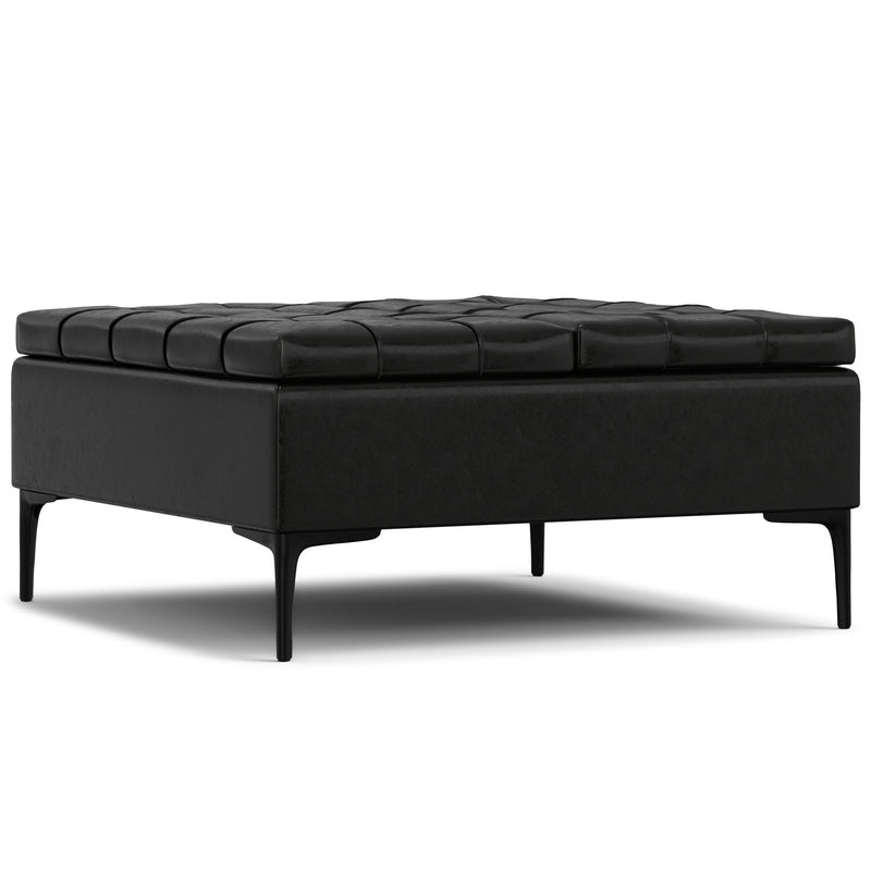 36" Upholstery Storage Ottoman - Black