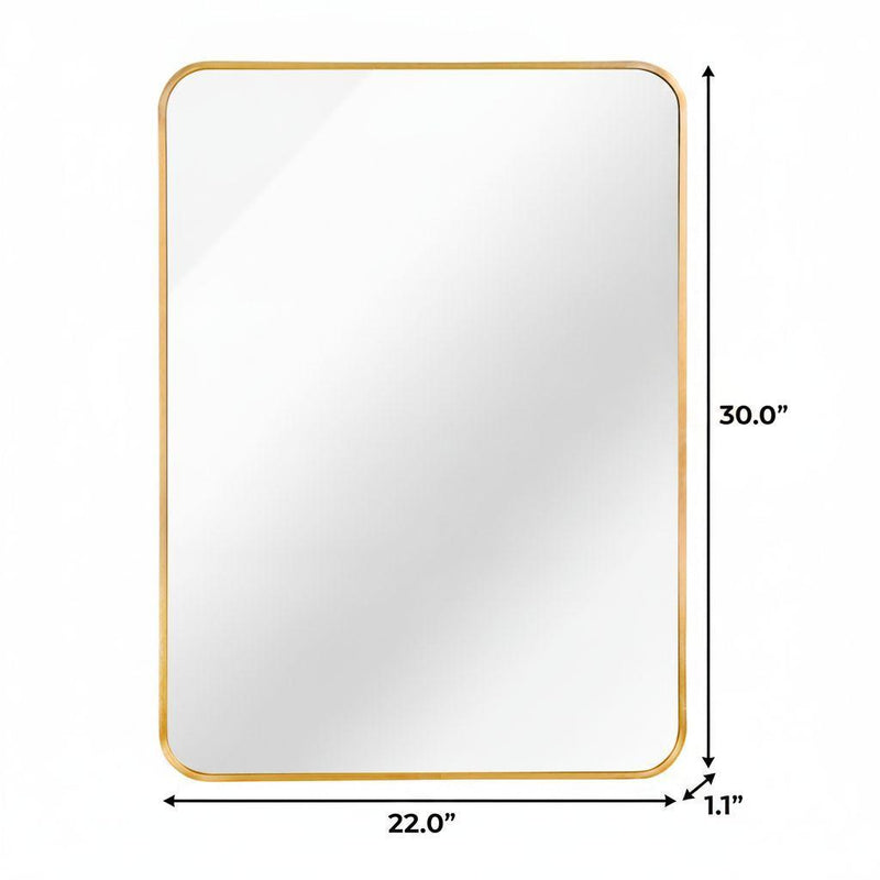 Aluminum Framed Bathroom Vanity Mirror (756055) - Gold