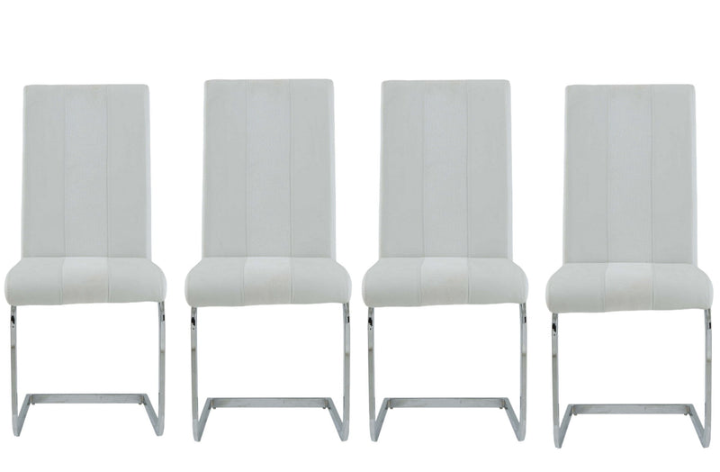 Faux Leather Dining Side Chairs (Set of 4) - White