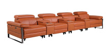 Load image into Gallery viewer, Top Grain Leather Reclining Metal USB Sofa (720354) - Camel
