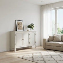 Load image into Gallery viewer, 3 Door Buffet Cabinet With Adjustable Shelves - Matte White / Grayish
