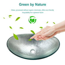 Load image into Gallery viewer, Tempered Glass Vessel Sink With Boat Shape Pop-Up Drain
