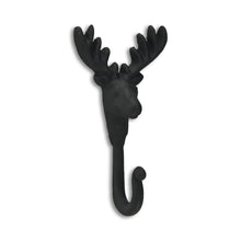 Load image into Gallery viewer, 3" Cast Iron Deer Stag Wall Hook - Black
