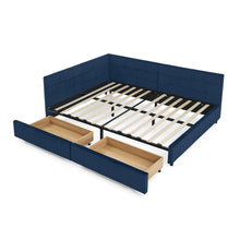 Load image into Gallery viewer, Mid-Century Storage Upholstered Tufted Bed Frame With Backrest And Armrests
