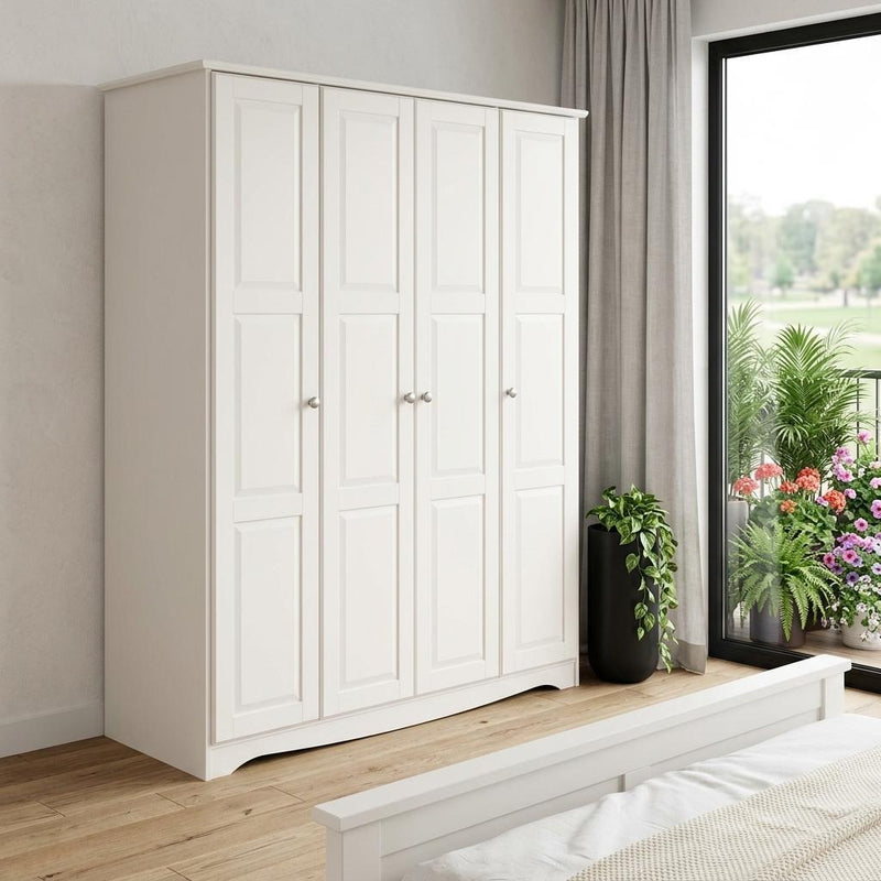 Solid Wood Four Door Combo Dresser (765063) - White