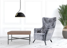 Load image into Gallery viewer, Mid Century Glam Faux Fur Accent Chair - Gray
