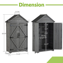Load image into Gallery viewer, Outdoor Storage Cabinet, Garden Wood Tool Shed, Outside Wooden Shed Closet With Shelves And Latch For Yard
