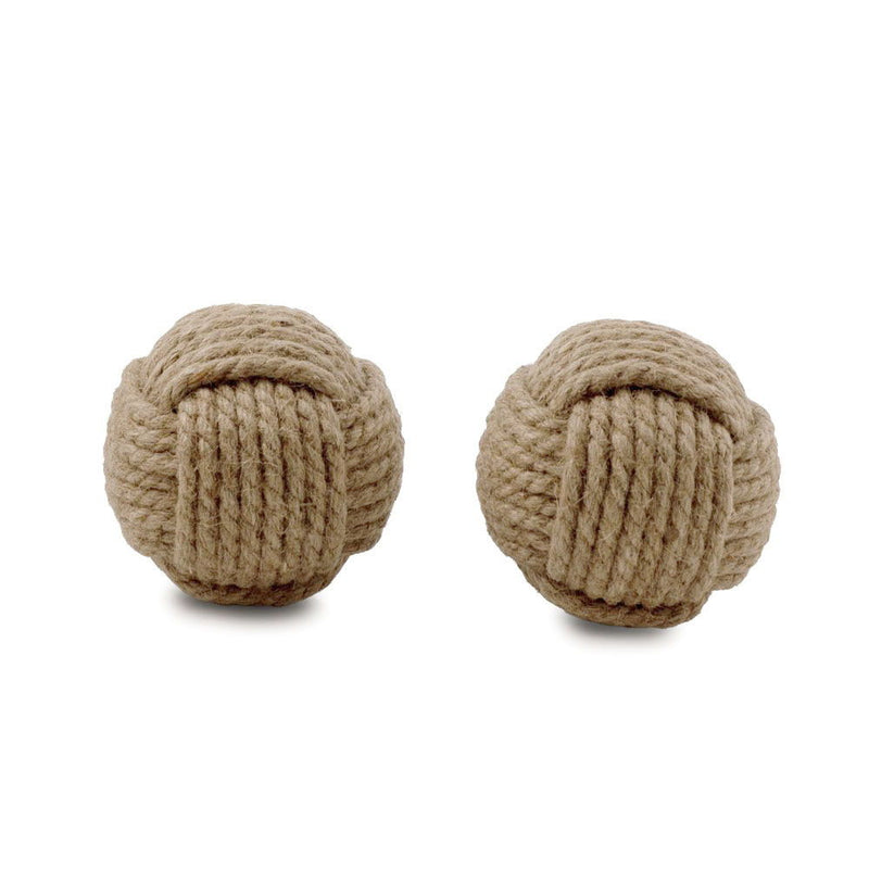 Jute Decorative Orb Tabletop Sculpture (Set of 2) - Natural