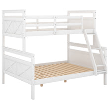 Load image into Gallery viewer, Twin over Full Bunk Bed with ladder, Safety Guardrail, Perfect for Bedroom, White(Old SKU: SM000118AAK-1)
