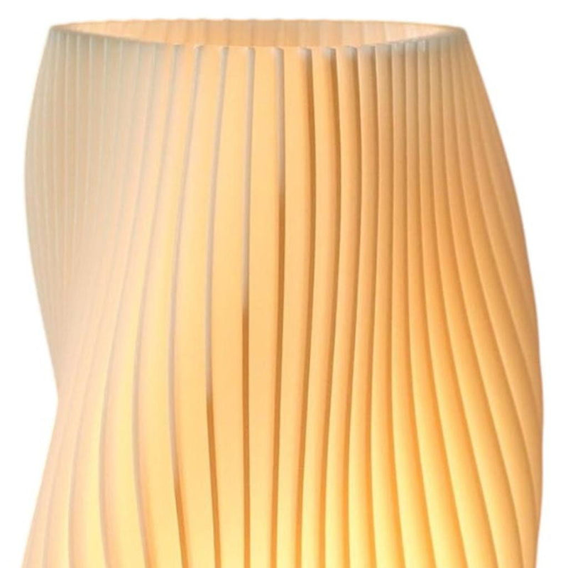 Wavy Geometric Battery Operated Table Lamp - Beige