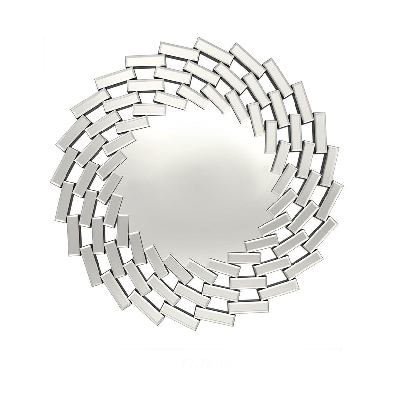 20" Round Sunburst Frameless Accent Mirror - Silver