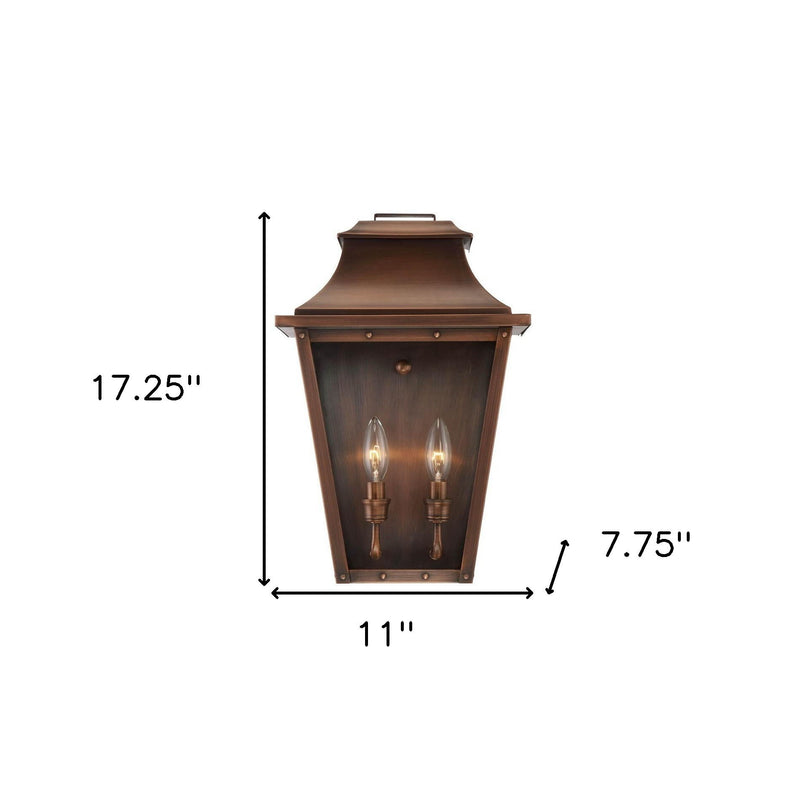 Coventry 2-Light Patina Pocket Wall Light - Cooper