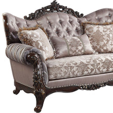 Load image into Gallery viewer, Loveseat And Toss Pillows - Pink / Brown
