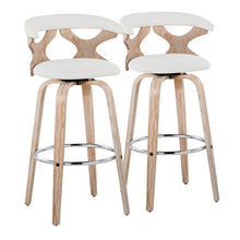 Load image into Gallery viewer, Gardenia - Contemporary Fixed Height Barstool With Swivel With Round Footrest (Set of 2)
