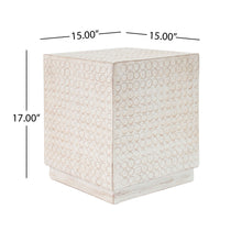 Load image into Gallery viewer, Chic Modern Mgo Cube Side Table With Fluted Design - Antique Brown

