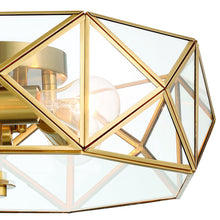 Load image into Gallery viewer, Unique Statement Four Light Metal Dimmable Flush Chandelier - Brass
