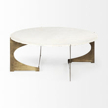 Load image into Gallery viewer, Round Marble Top Base Coffee Table - White / Gold
