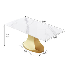 Load image into Gallery viewer, Modern Artificial Stone Panel Stainless Steel Curved Legs, Can Accommodate 6 - 8 People
