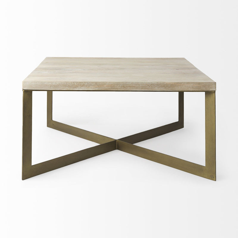 Metal Square Coffee Table - Beige
